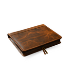 Cognac top grain leather padfolio organiser. This stylish padfolio features a large inside pocket, perfect for an iMac, Macbook, or tablet.