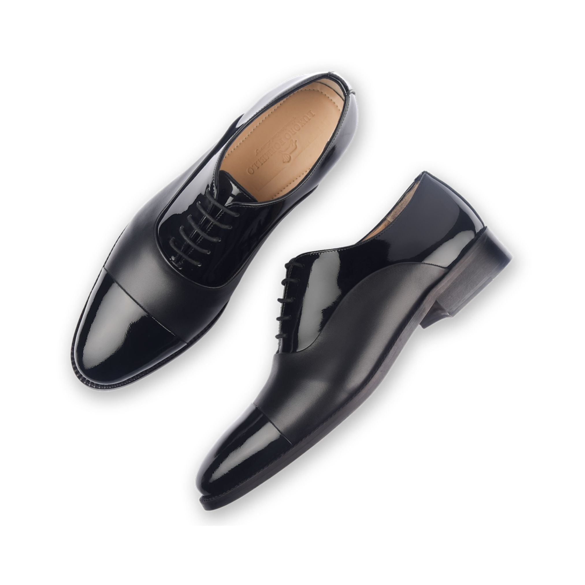 Douglas Black Tux Leather Laceups