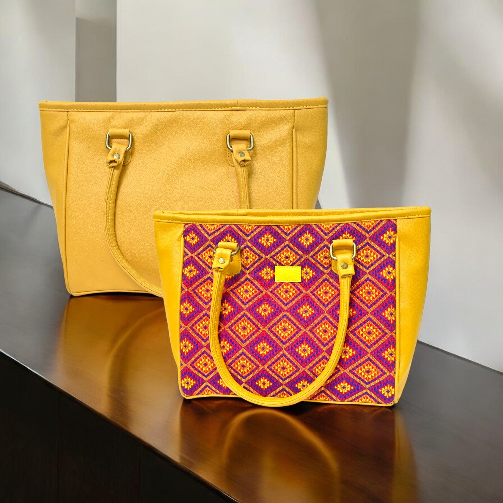 Vibrant Elegance Tote (Mustard Yellow)