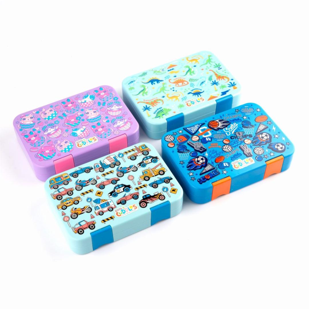 Bento Buddy Transfer Proof 4 Compartment Lunch Box 750ml (Sports)