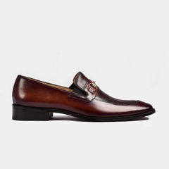 Sean Croc Brown Leather Loafers