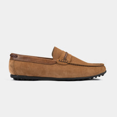 Nazario Tan Suede Leather Driving Loafers