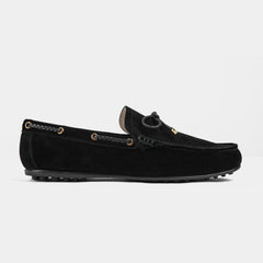 Julian Black Suede Leather Driving Loafers