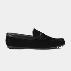 Nazario Black Suede Leather Driving Loafers