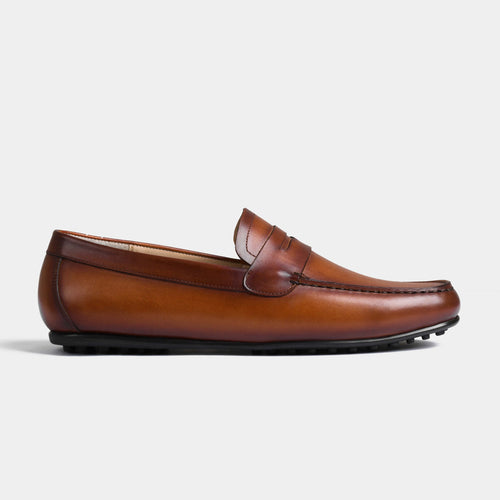 Javier Tan Leather Driving Loafers