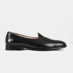 Sandale en cuir noir Diego pour homme | Chaussures vieillies à la main avec semelle intérieure coussinée