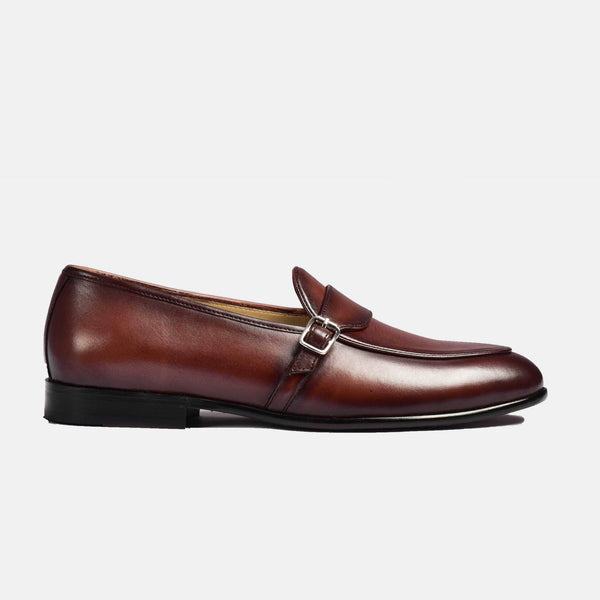 Arno Loafers | Brown Patina With Buckle Strap