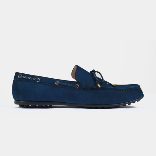 Julian Blue Suede Leather Driving Loafers