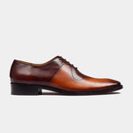 A pair of Arvin Roziac Leather Laceups in two-tone brown, showcasing the shoe's side profile.