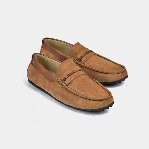 Nazario Tan Suede Leather Driving Loafers