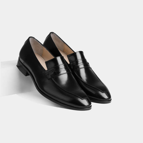 Alarico Black Leather Loafers