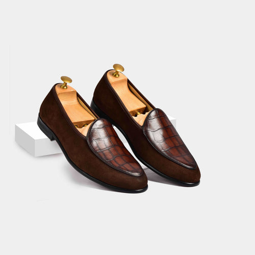 Arno Loafers | Brown Suede With Precious Leather