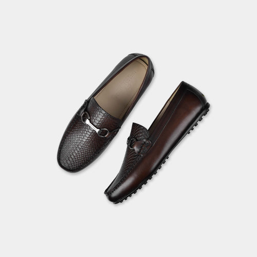 Matias Brown Leather Driving Loafers