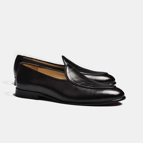 Arno Loafers | Black Patina With Precious Leather