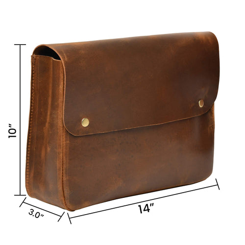 Top Grain Leather Portfolio Envelope Document File Folder MacBook Holder