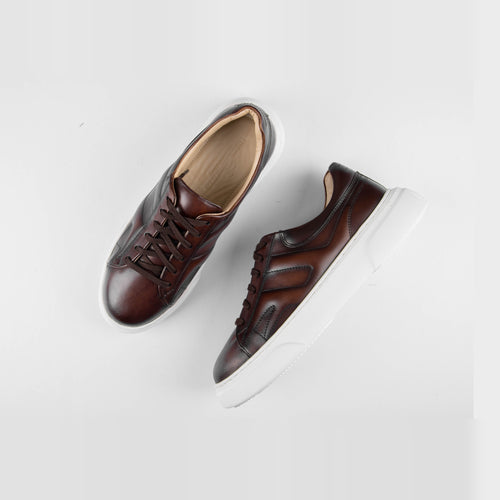 Luxoro Signature | Brown Leather Sneakers