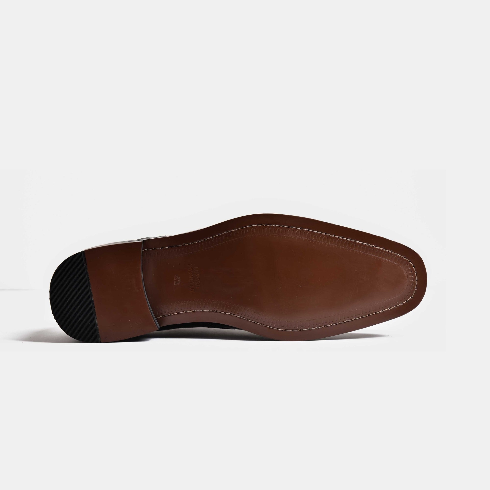 Dario Tan Leather Loafers, showcasing the durable leather sole and stitching.