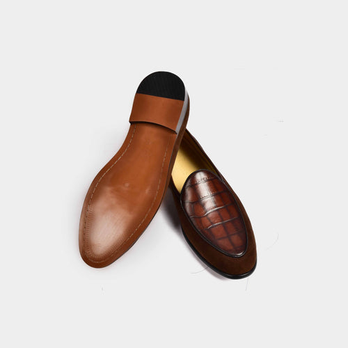 Arno Loafers | Brown Suede With Precious Leather