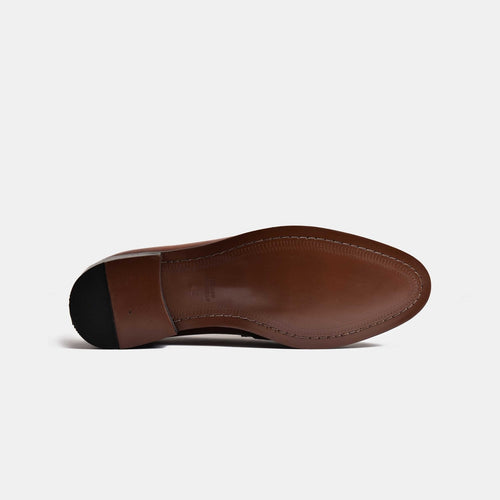 Santiago Weaved Brown Leather Loafers