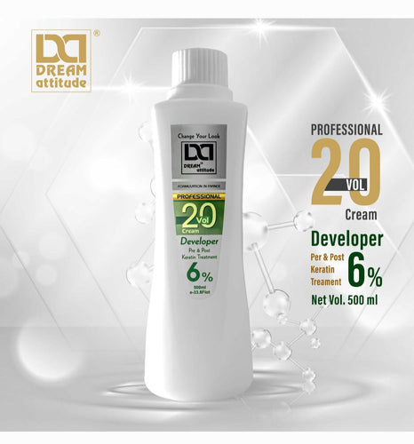 Developer 20%, Professional Strength Cream for Hair Color, Activates and Enhances Color Results, Suitable for All Hair Types (500g)