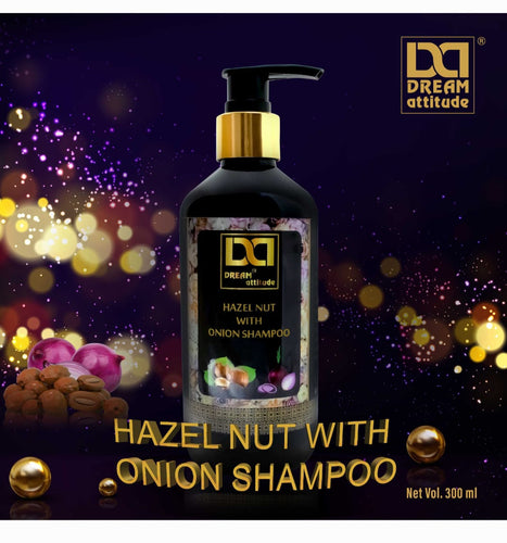 Hazelnut with Onion Shampoo, Nourishing and Strengthening Formula, Reduces Hair Fall, Promotes Healthy Hair Growth, Suitable for All Hair Types, Premium Quality (300ml)