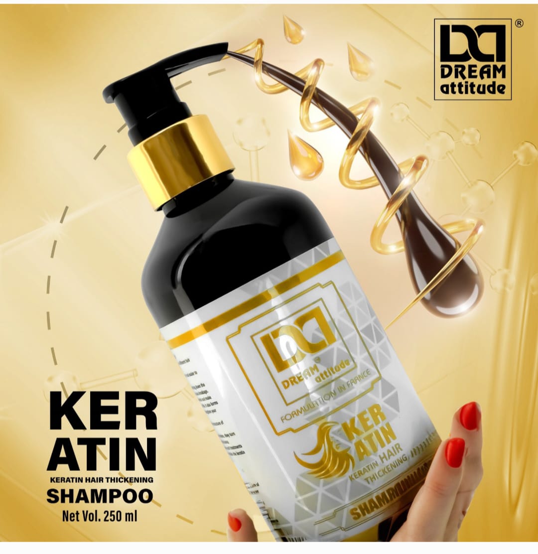 Keratin Hair Thickening Shampoo, Strengthens and Thickens Hair, Adds Volume and Shine, Suitable for All Hair Types, Premium Quality (250ml)