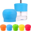 Silicone Cover Lids with 4pc Steel Straw for Tumblers, Cups, Mugs etc (Pack of 2)