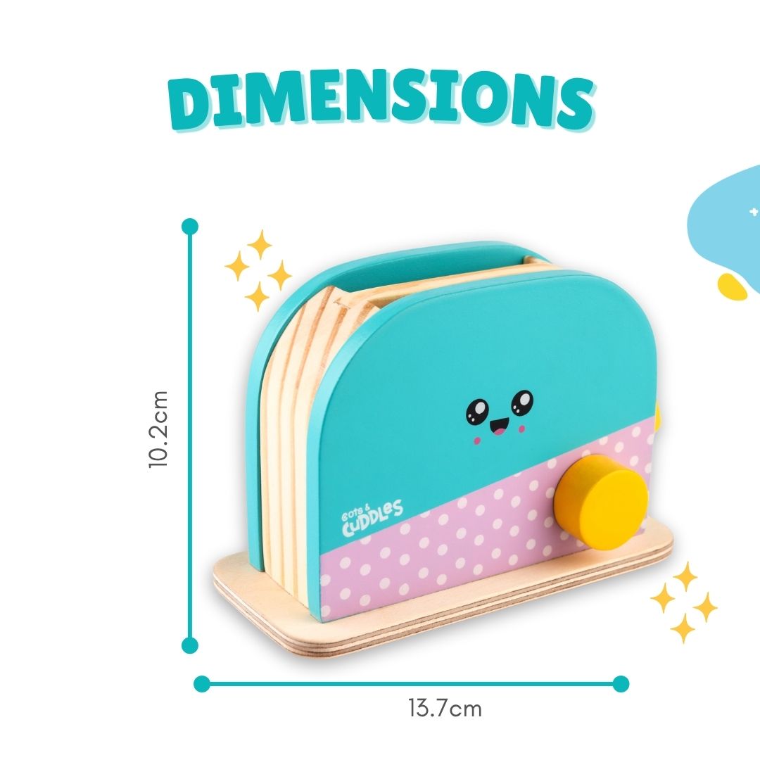 Cots and Cuddles Premium Quality Wooden Bread Toaster Toy for Kids